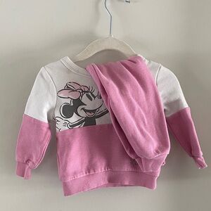 Disney Minnie Mouse Pink and White Kids Sweatshirt and pants set